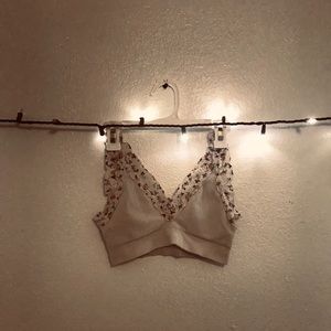 pink floral/white pattern bralette!